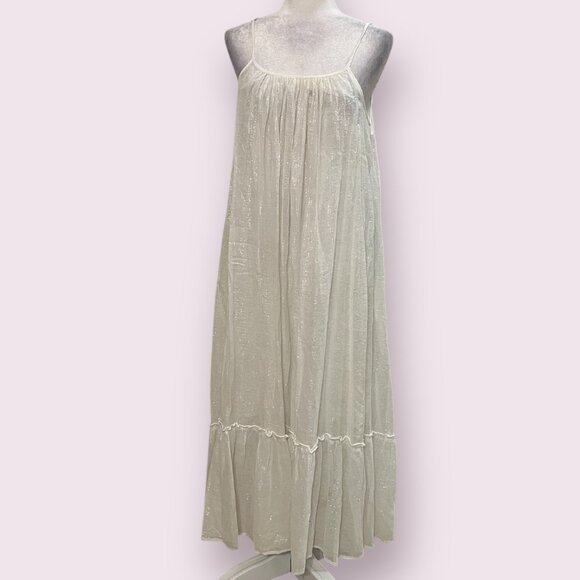 NWT White Waves Women’s Maxi Dress Beige Size S/M Boho Minimalist Summer Beach - Picture 2 of 10